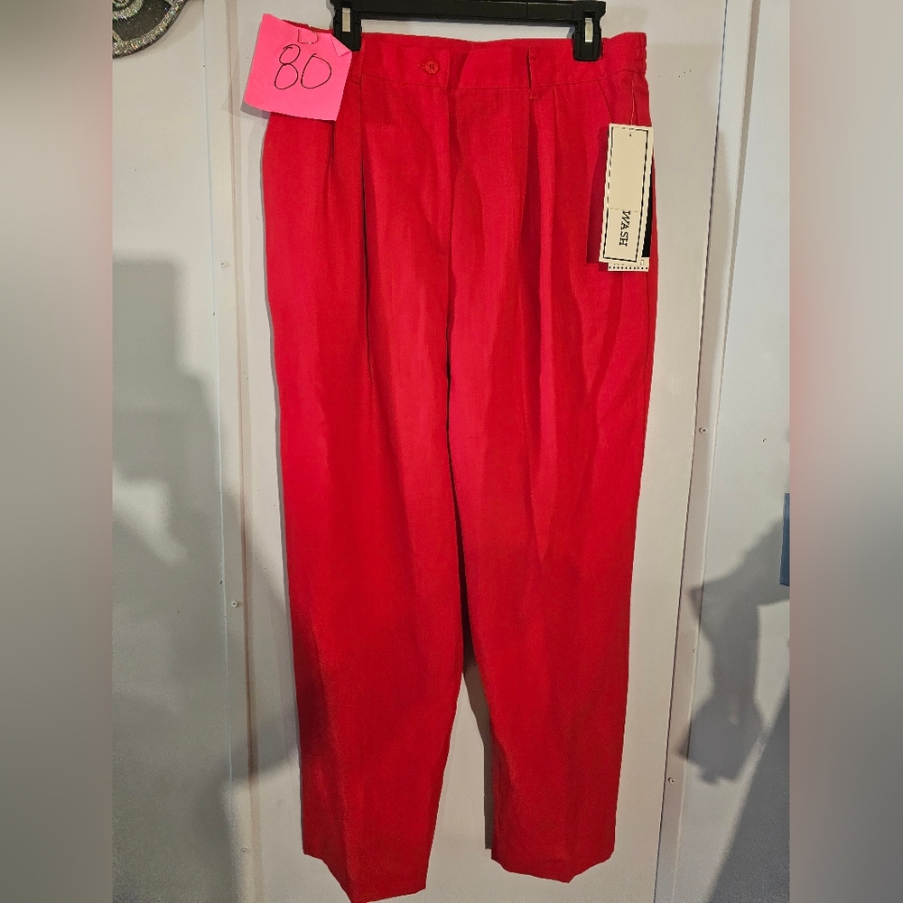 NWT Sag Harbor Red Trouser Pant Size 16 Petite